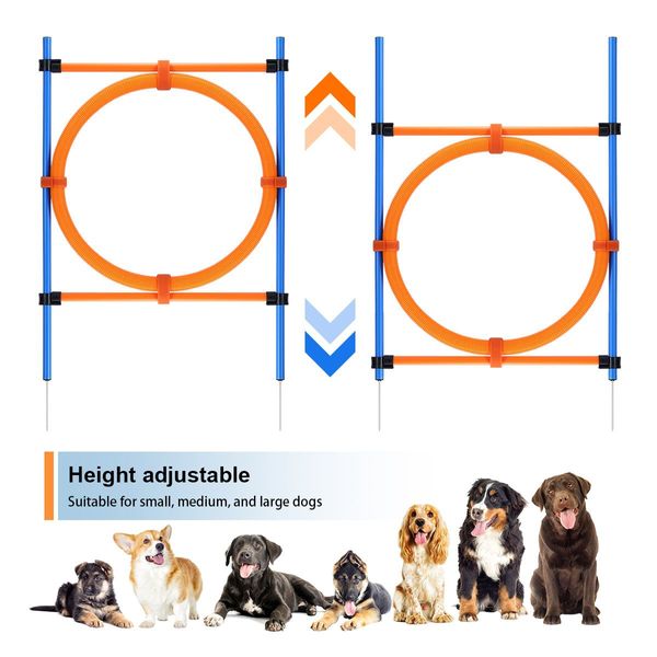 Pawise Dog Agility Tunnel Equipment Set Pet Obstacle Training Course Tunnel Pole