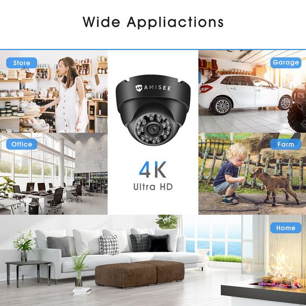 4K Security Camera 8ch Spy Cam 5 in 1 IP Outdoor Home Surveillance System with 2TB Hard Disk