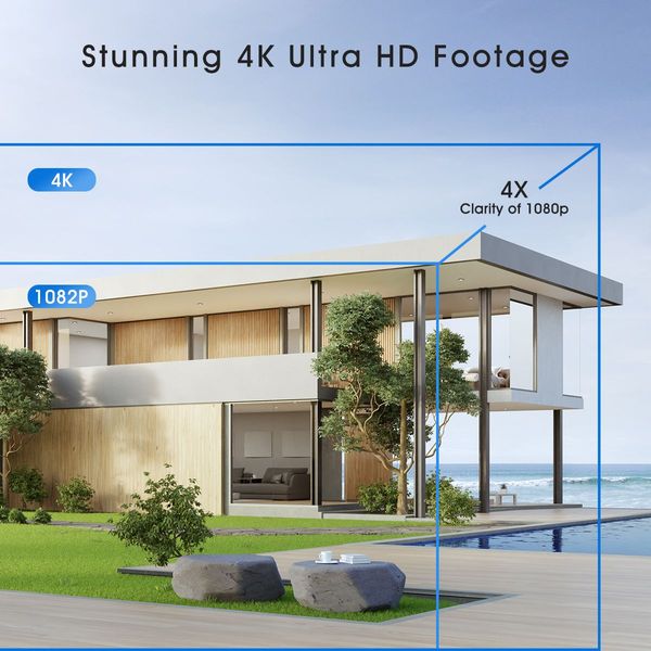 4K Security Camera 8ch Spy Cam 5 in 1 IP Outdoor Home Surveillance System with 2TB Hard Disk