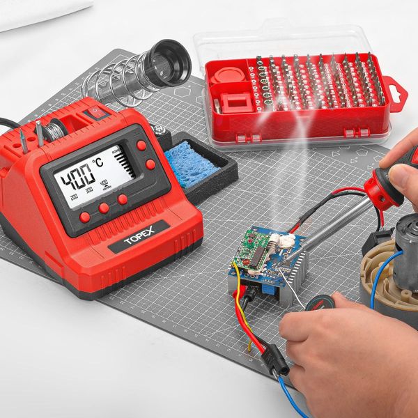 TOPEX 60W digital soldering Iron Station Solder Fast Heat Variable Temperature LED Display