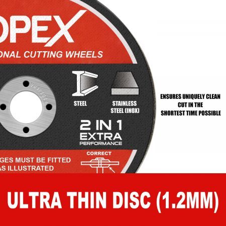 50-Piece 85mm Professional Cutting Wheels Discs 2 in 1 Steel Inox Ultra Thin