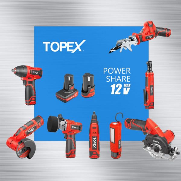 TOPEX 12V Cordless Angle Grinder with 2 Polishing disc,1 Wrench for Metal and Wood??