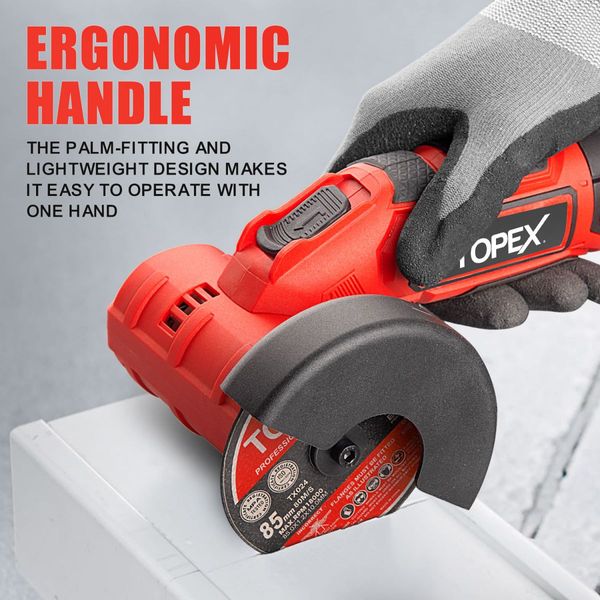 TOPEX 12V Cordless Angle Grinder with 2 Polishing disc,1 Wrench for Metal and Wood??