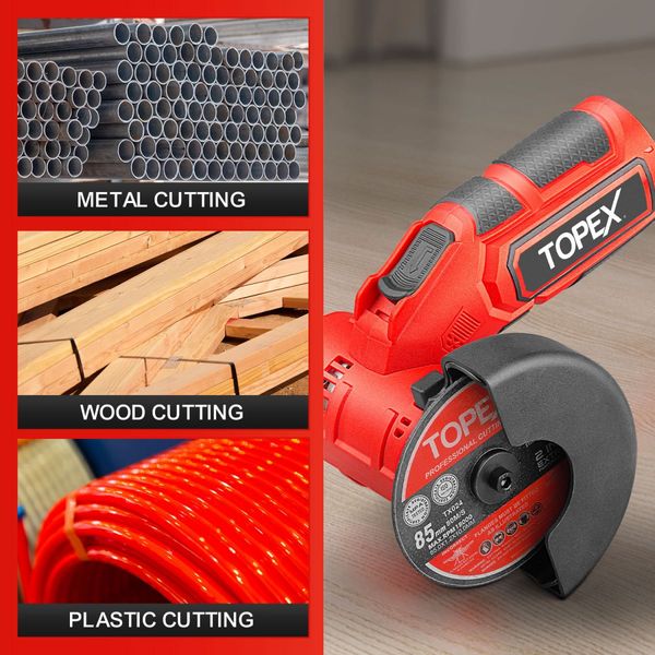 TOPEX 12V Cordless Angle Grinder with 2 Polishing disc,1 Wrench for Metal and Wood??