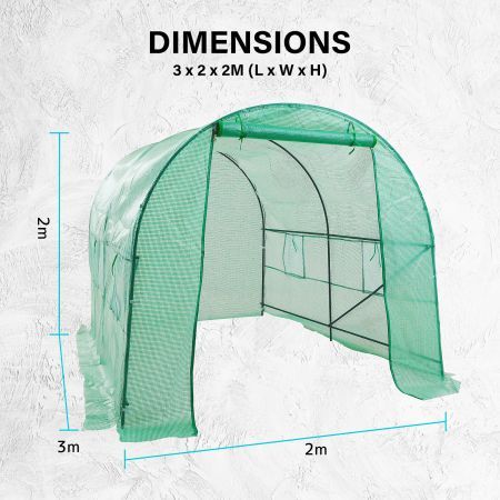 Garden Greenhouse Walk-In Shed 300cm PE Dome Tunnel