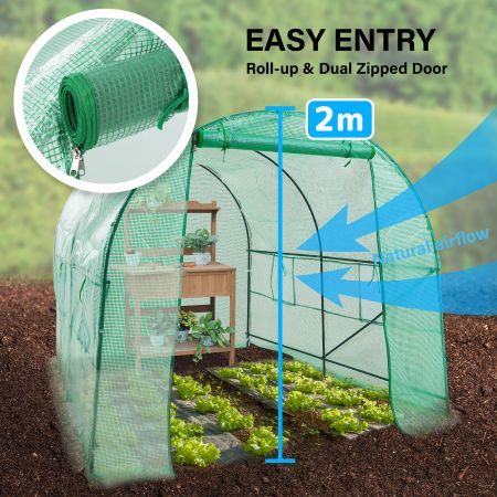 Garden Greenhouse Walk-In Shed 300cm PE Dome Tunnel