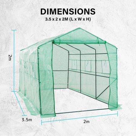 Garden Greenhouse Walk-In Shed 350m PE Apex