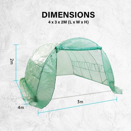 Garden Greenhouse Walk-In Shed 400cm PE Dome Tunnel