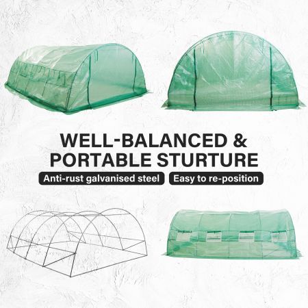 Garden Greenhouse Walk-In Shed 400cm PE Dome Tunnel