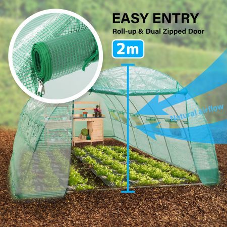 Garden Greenhouse Walk-In Shed 600cm PE Dome Tunnel