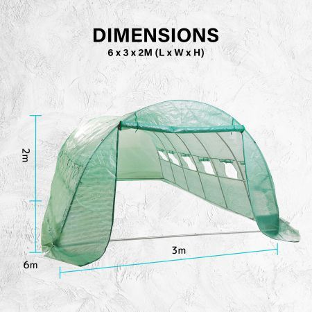 Garden Greenhouse Walk-In Shed 600cm PE Dome Tunnel