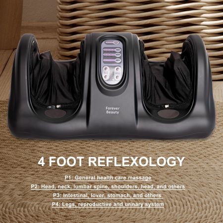 Foot Massager Electric Massagers Shiatsu Ankle Kneading Remote BLACK