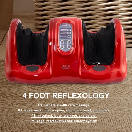 Foot Massager Electric Massagers Shiatsu Ankle Kneading Remote RED