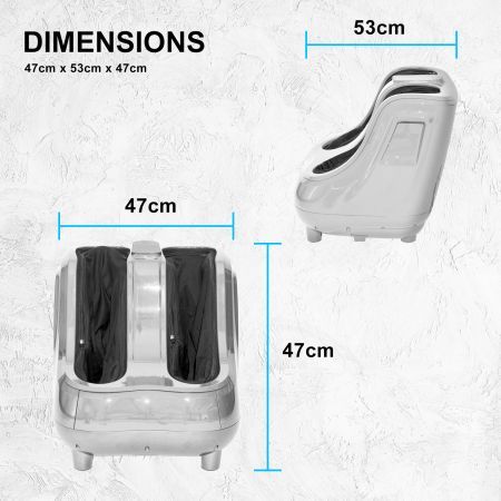 Foot Massager Electric Massagers Shiatsu Leg Calf Kneading Heat Remote Carry SILVER