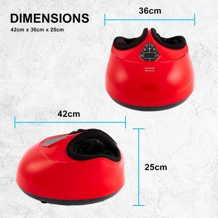 Foot Massager Electric Massagers Shiatsu Air Compression Heat Remote RED