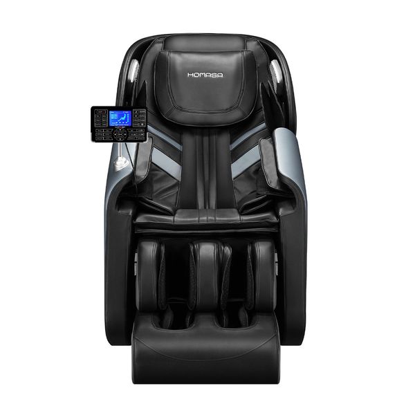 HOMASA Massage Chair 4D Electric Massager Zero Gravity Recliner with Bluetooth Speaker Gray