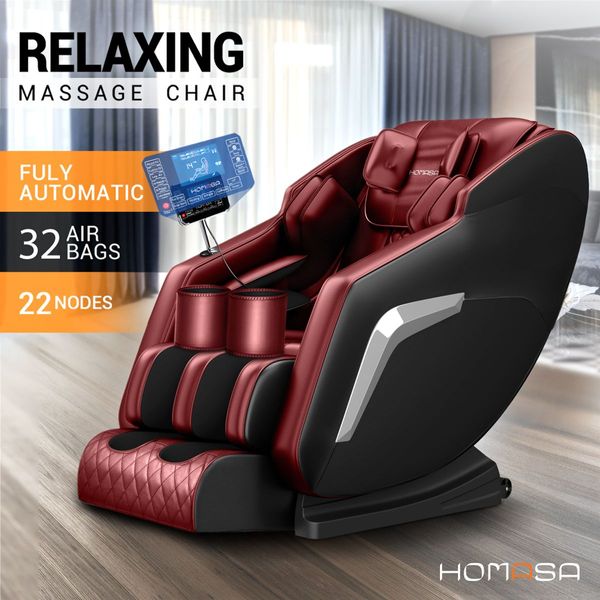 HOMASA Massage Chair Zero Gravity Recliner Electric Massager Full Body with Touch Control Red