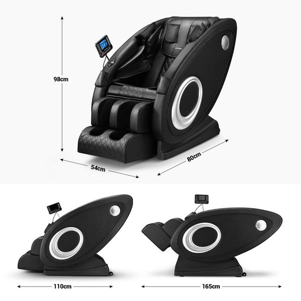 HOMASA Massage Chair Full Body Electric Massager Zero Gravity Recliner with Touch Control Bluetooth Speaker Black