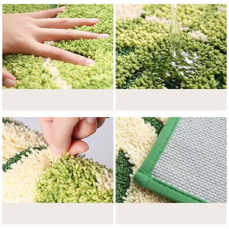 Polyester Bathroom Rugs Water Absorbent Shower Mat Quick Dry Machine Washable 40x60cm