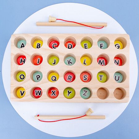 Wooden Alphabet Color Sorting Puzzle Montessori Letters Cognition Preschool Gift