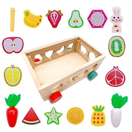 Wooden Educational Toys Gifts Montessori Toys Shape Sorter Toys Montessori Carrot Harvest and Worm Toy Play Set