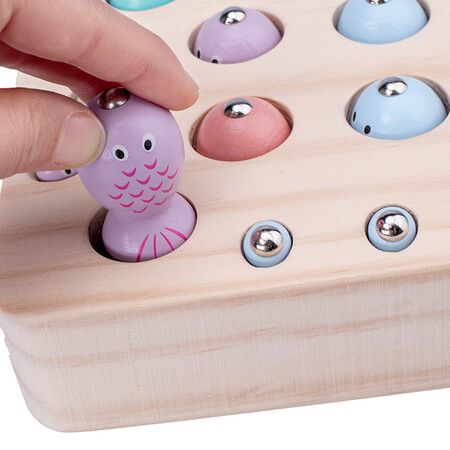 Wooden Magnetic Fishing Game ,Number Montessori Toys for Toddler Fishing Games,Catching Worms