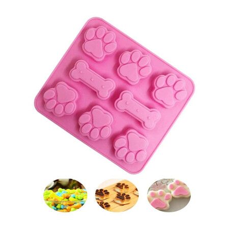 2 Pieces Puppy Dog Bone Silicone Molds for Chocolate, Candy, Jelly, Cookies, Cube, Dog Treats