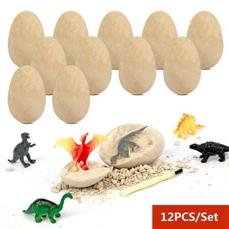 Easter Egg Dig Kit with 12 Dinosaur Toys for Kids Archaeology Science STEM Activity for Exciting Excavation Fun