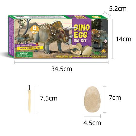 Easter Egg Dig Kit with 12 Dinosaur Toys for Kids Archaeology Science STEM Activity for Exciting Excavation Fun