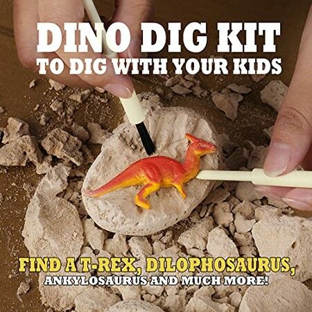 Easter Egg Dig Kit with 12 Dinosaur Toys for Kids Archaeology Science STEM Activity for Exciting Excavation Fun