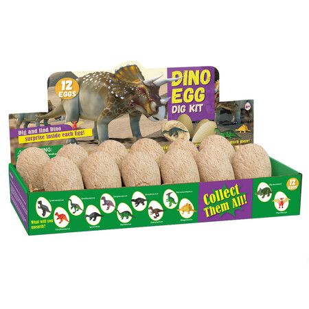 Easter Egg Dig Kit with 12 Dinosaur Toys for Kids Archaeology Science STEM Activity for Exciting Excavation Fun