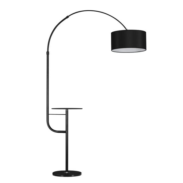 Modern Black LED Floor Lamp Arc Standing Corner Reading Light Adjustable Storage Living Room