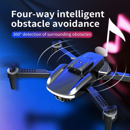 2022 Newest Drone 1080P 4K HD WiFi FPV Dual Camera Height Keep Real Time Transmission Foldable Smart Obstacle Avoidance Air Vehicle RC Drone L21 Color Grey