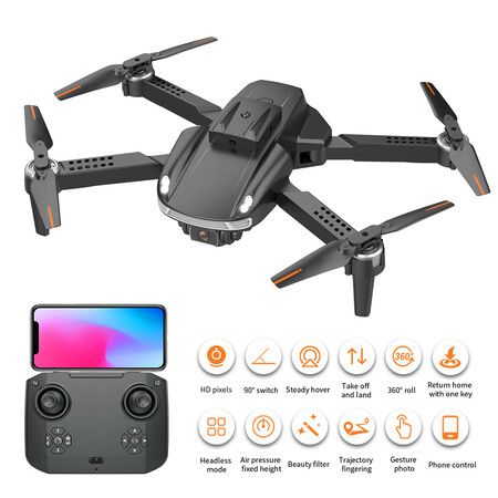 2022 Newest Drone 1080P 4K HD WiFi FPV Dual Camera Height Keep Real Time Transmission Foldable Smart Obstacle Avoidance Air Vehicle RC Drone L21 Color Grey