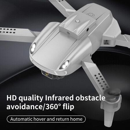 2022 Newest Drone 1080P 4K HD WiFi FPV Dual Camera Height Keep Real Time Transmission Foldable Smart Obstacle Avoidance Air Vehicle RC Drone L21 Color Grey