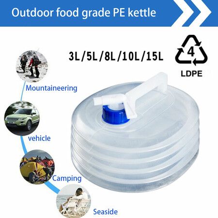 Folding Water Bag 15L Water Container Outdoor Hiking Fishing Camping Water Tank