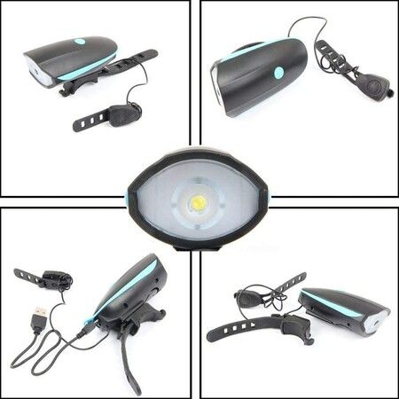 Ultra Bright Bike Lights Set with Horn,Bicycle Front Headlight and Back Taillight with Bell for Mountain Cycling