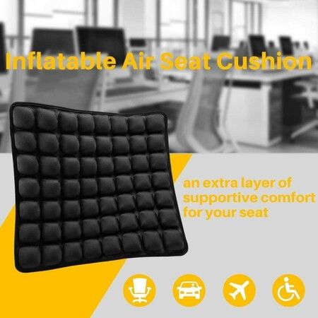 Comfortable Non-Slip Adjustable Inflatable Chair Cushion (Black)