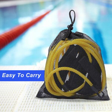 4m adjustable swimming resistance training elastic belt exerciser safety rope latex tubes swimming training