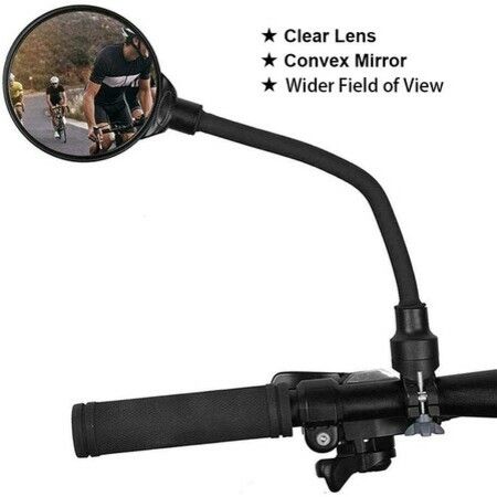 2 Pack Bike Mirrors with Seal, 360 Rotation, Adjustable, HD Wide Angle, Safe for Mountain and Road Bike