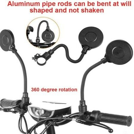 2 Pack Bike Mirrors with Seal, 360 Rotation, Adjustable, HD Wide Angle, Safe for Mountain and Road Bike