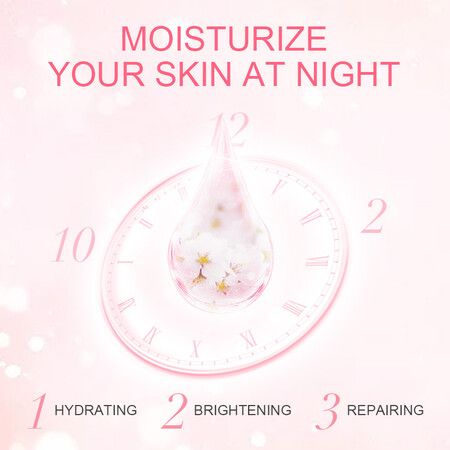 SAKURA Sleep mask refreshing and non-greasy rose flower extract nourishes skin care Rejuvenation Sleeping Face Mask Anti wrinkle