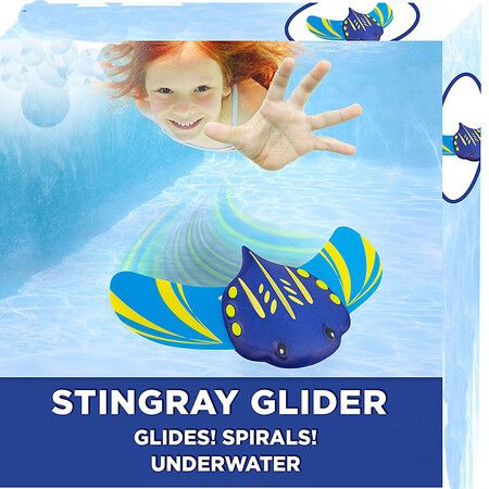 Stingray Underwater Glider Swimming Pool Toy Self Propelled Adjustable Fins Mini Stingray Underwater Gliders (1pack)