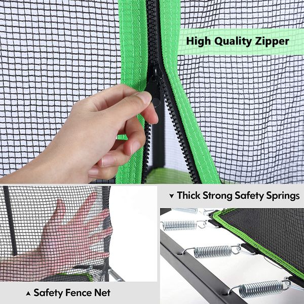 Genki Trampoline Rebounder Kid Rebounding Safety Net Indoor Outdoor Jumping Mat Handle