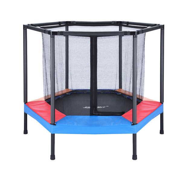 Genki Trampoline Rebounder Kids Safety Net Indoor Rebounding Jumping Pad Handle Outdoor