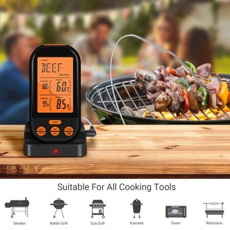 Meat Thermometers Lcd Digital Double Probe Remote Wireless Bbq Grill Kitchen Thermometer Home Cooking Tools With Timer Alarm