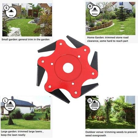 Steel Trimmer Head, Premium 6 Steel Razors Trimmer Head (Red)