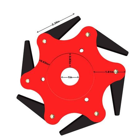 Steel Trimmer Head, Premium 6 Steel Razors Trimmer Head (Red)