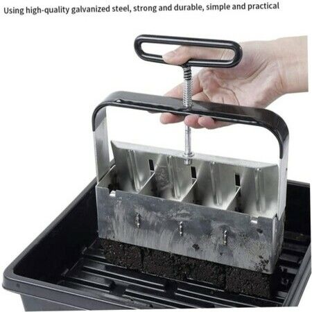 Soil Block Maker Quad Manual Blocking Tool for Garden Greenhouse Seedling Nursery Plant Transplantation,Manual Soil Blocker