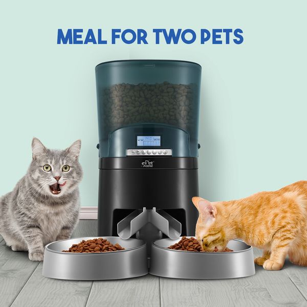 Petscene Automatic Pet Feeder 7L Auto Dog Cat Food Dispenser Voice Recorder 2 Bowls